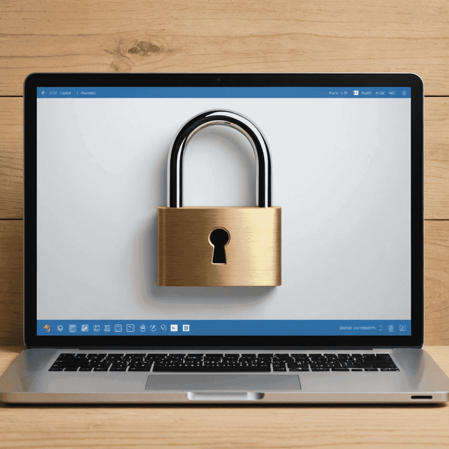 Padlock icon overlaying a computer screen, symbolizing secure remote desktop connection